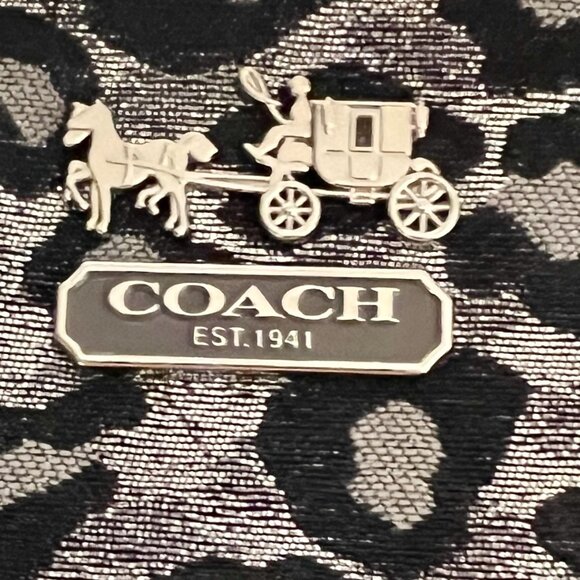 COACH Leopard Ocelot Metallic Hobo Handbag - Picture 2 of 5